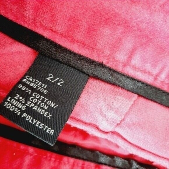 DAVID BITTON - Buffalo Lou Pink Velour Flare Pants Sz 2 Flawed - Picture 13 of 13